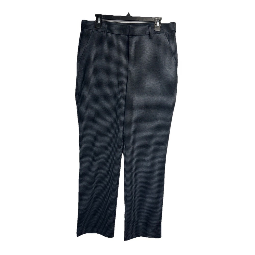 New Tahari Dress Pants Women's 12 Black Gray‎ Houndstooth Print Career Stretch
